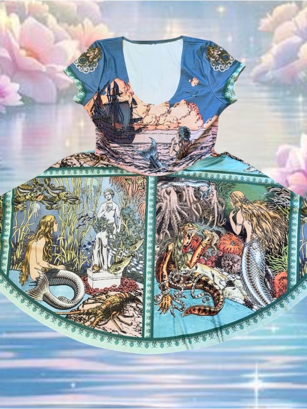 Blackmilk Bilibin's Little Mermaid Sea Witch Skater Mucha nouveau art Dress rare
